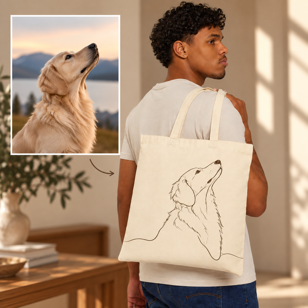Custom Fine Line Tote Bag
