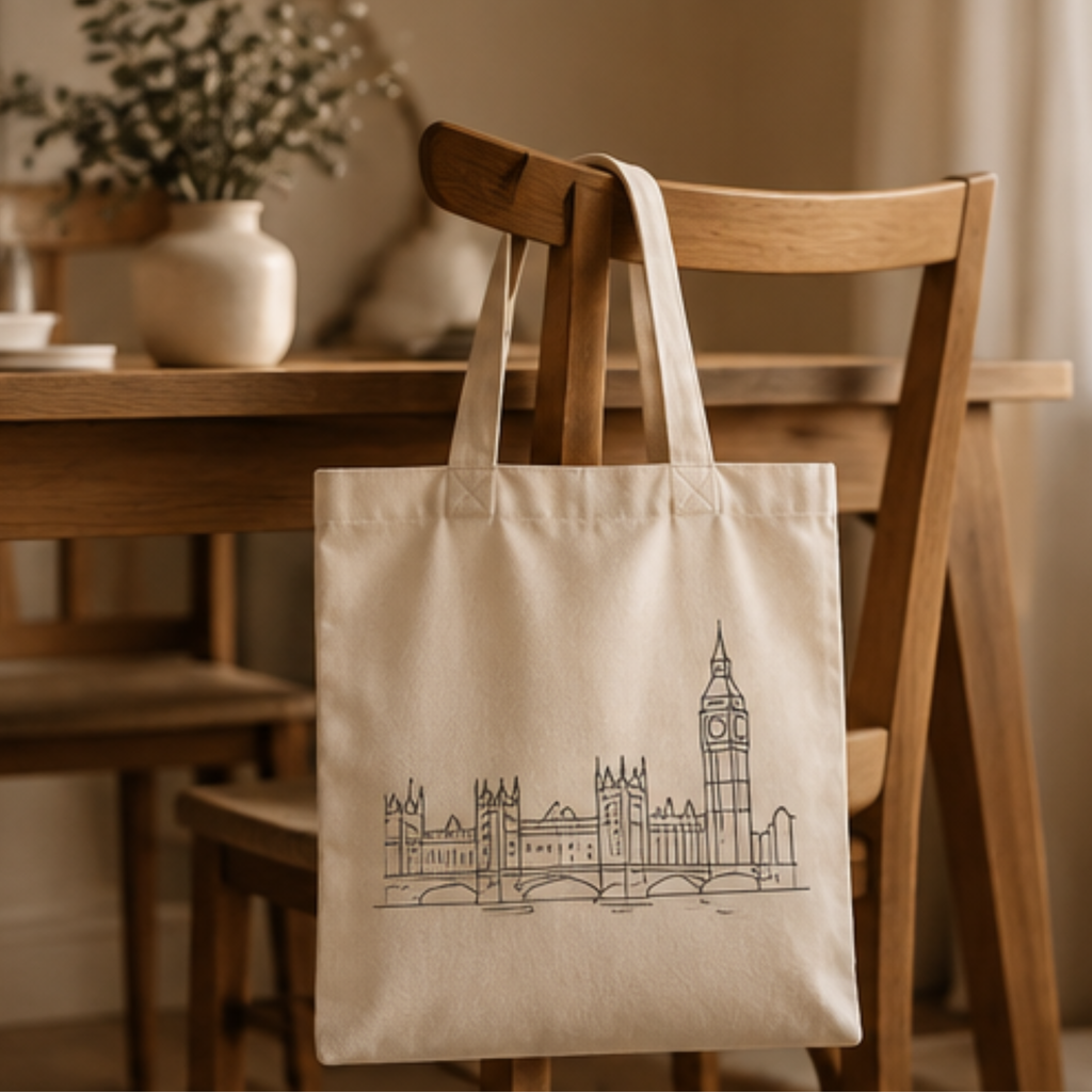 Custom Fine Line Tote Bag