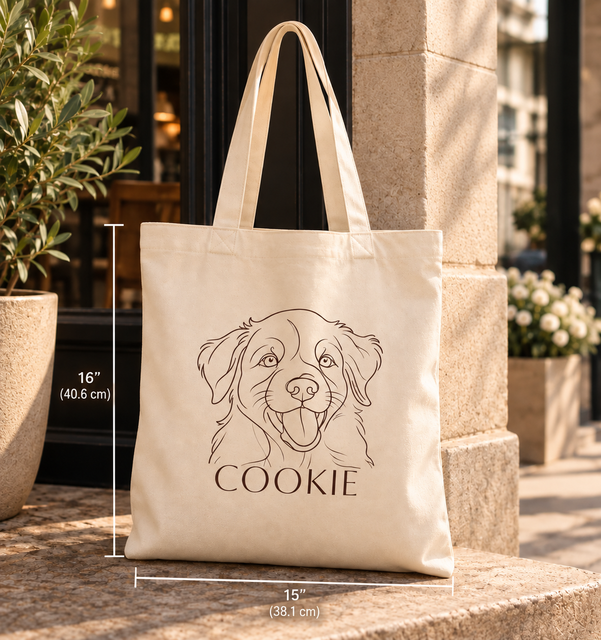 Custom Fine Line Tote Bag